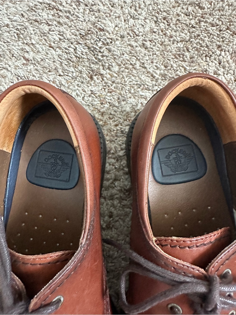 Dockers Gordon Men’s Size 10 M Cognac Leather Cap Toe Lace Up Dress Shoes - Picture 9 of 10